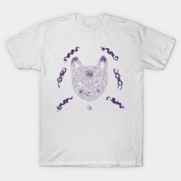 Cat face generative art T-Shirt by artist369